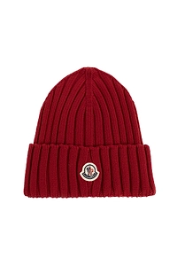 Moncler Logo Patch Knitted Beanie Hat