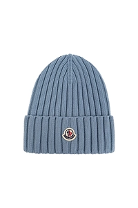Moncler Logo Patch Ribbed Beanie