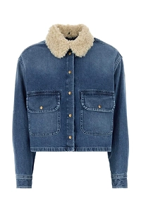 Moncler Teddy Trim Denim Jacket