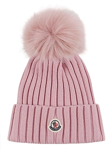 Moncler Logo Patch Ribbed Beanie