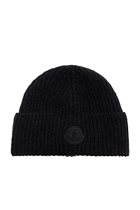 Moncler Logo Patch Ribbed Beanie