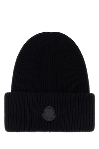 Moncler Logo Patch Ribbed Hat