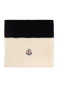 Moncler Logo Patch Ribbed Scarf