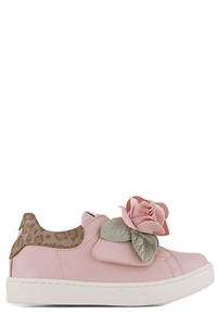Monnalisa Rose Embellished Round Toe Sneakers