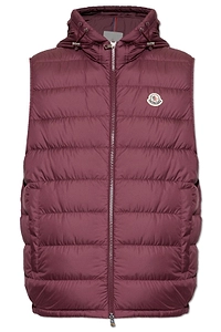 Moncler Logo Patch Zip-Up Hooded Gilet