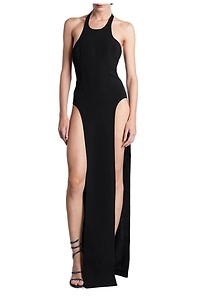 Monot Round-Neck Sleeveless Long Dress
