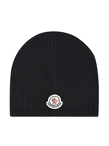 Moncler Logo Ribbed Beanie Hat