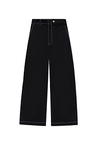 Logo Patch Wide-Leg Trousers