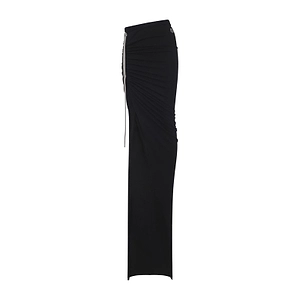 Moncler + Rick Owens Drawstring Ruched Maxi Skirt