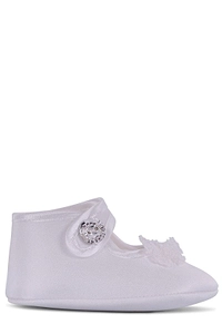 Monnalisa Appliqué Embellished Strapped Crib Shoes