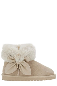 Monnalisa Bow Faux-Fur Ankle Boots