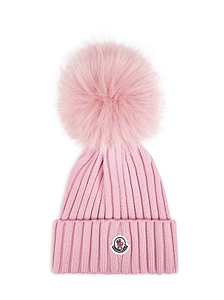 Moncler Pom Pom Logo Patch Beanie