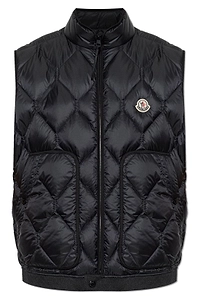 Moncler Logo Patch Zip-Up Quilted Vest