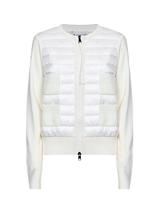 Moncler Quilted Zip Front Cardigan