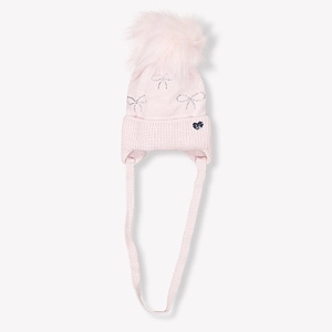 Monnalisa Embellished Bow Pompom Hat