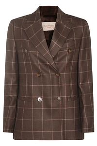 Montedoro Double-Breasted Checked Tailored Blazer