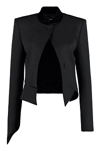 Moschino Cropped Asymmetric Tailored Twill Blazer