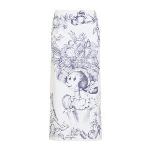 Moschino Graphic Printed Slit Detailed Skirt