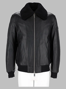 Moose Knuckles Shearling Collar Leather Jacket