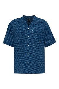 Moose Knuckles Monogram Print Camp Shirt