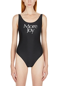 More Joy By Christopher Kane Logo Printed Backless One-Piece Swimsuit