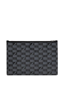 Moreau Checkered Zip Clutch Bag