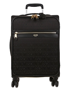 Moschino Allover Logo Printed Zipped Suitcase