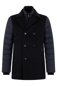 Moorer Padded-Sleeve Double-Breasted Coat