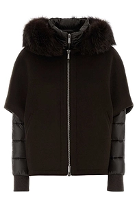 Moorer Pegaso Fur Trim Hooded Down Jacket