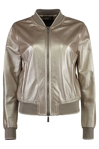 Moorer Pem Zip-Up Leather Jacket