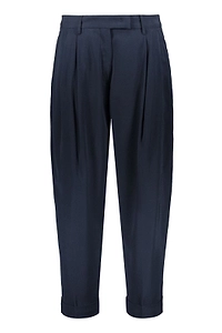 Moorer Pleated Wide-Leg Pants