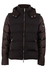 Moorer Quilted Detachable Hood Down Jacket