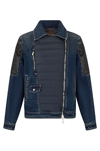 Moorer Quilted Denim Down Jacket
