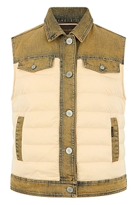 Moorer Quilted Denim-Trim Gilet