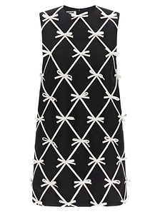 Moschino Bow Mesh Mini Dress