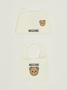 Moschino Kids Logo Printed Beanie Set