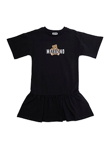 Moschino Kids Logo Printed Ruffled Hem Dress