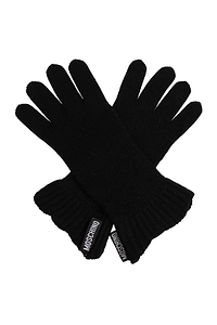 Moschino Logo Patch Knitted Gloves