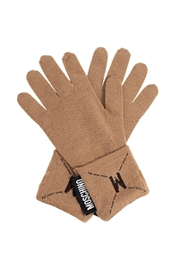 Moschino Logo Patch Knitted Gloves