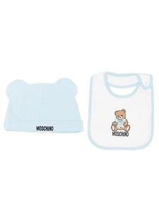 Moschino Kids Teddy Bear Beanie And Bib Set