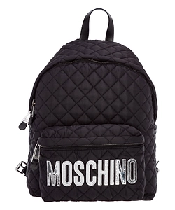 Moschino Logo Patched Quilted Backpack