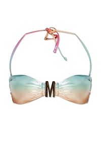 Moschino Logo Plaque Swimsuit Top