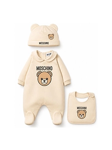 Moschino Kids Teddy Bear Logo Printed Babygrow Set