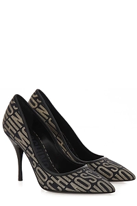 Moschino Logo Print Stiletto Pumps