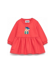 Moschino Kids Teddy Bear Printed Long-Sleeved Dress