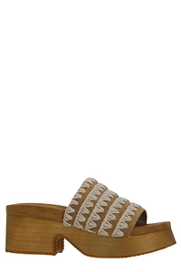 Mou Woven Platform Heeled Sandals