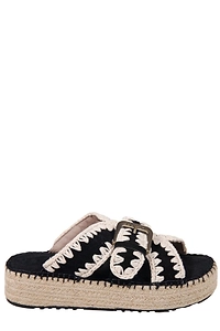 Mou Woven Buckle Platform Sandals