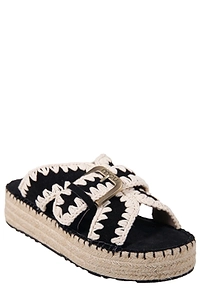 Mou Woven Buckle Platform Sandals