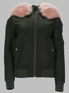 Mr & Mrs Italy Fur Trim Hooded Bomber Jacket
