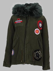 Patch Hooded Parka Jacket